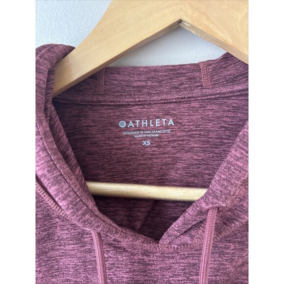 Athleta Women’s Burgundy Oversized Crop Hoodie Sweatshirt XS - Picture 7 of 7